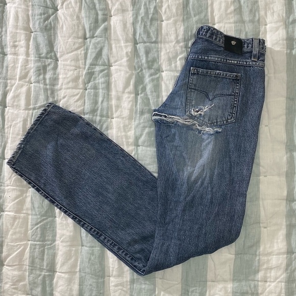 Y2K VERSACE Couture button fly Jeans.Made in Italy - Picture 2 of 13